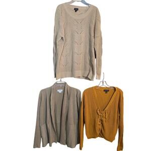 Women's 0X Plus Sweaters Cardigans Pullovers Vests Wholesale Bulk Lot of 3